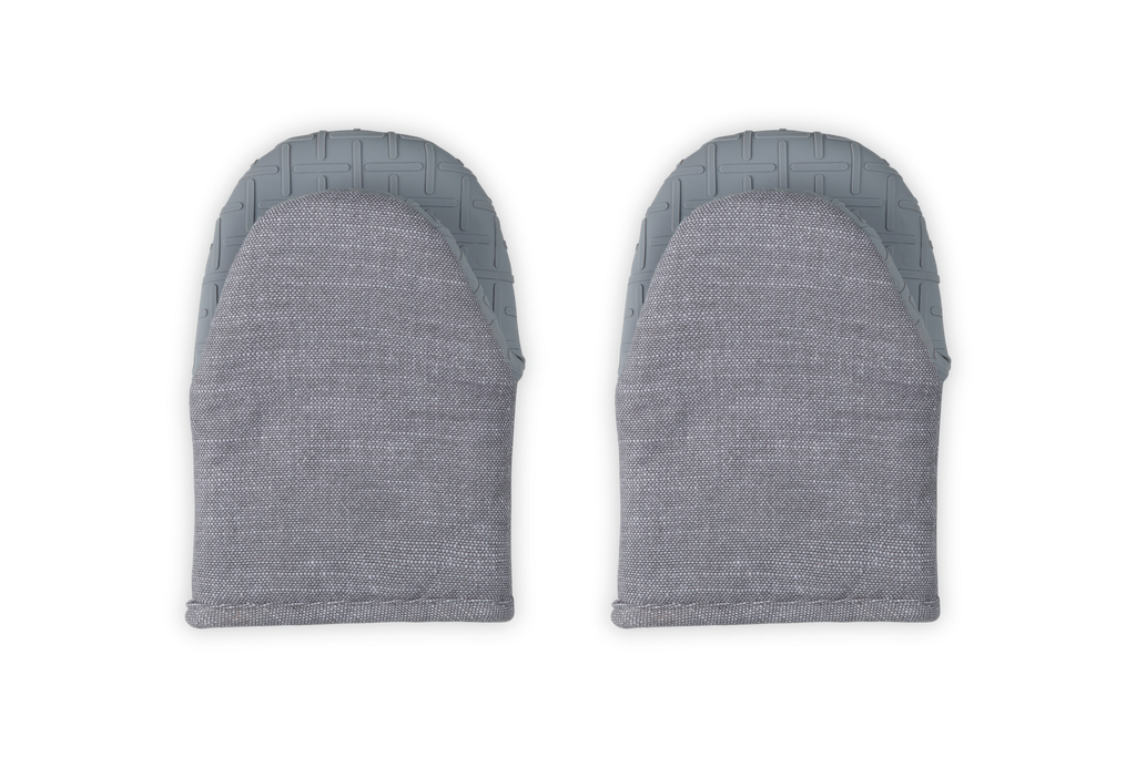 Mini Oven Mitts 8" in Charbon, Set of 2