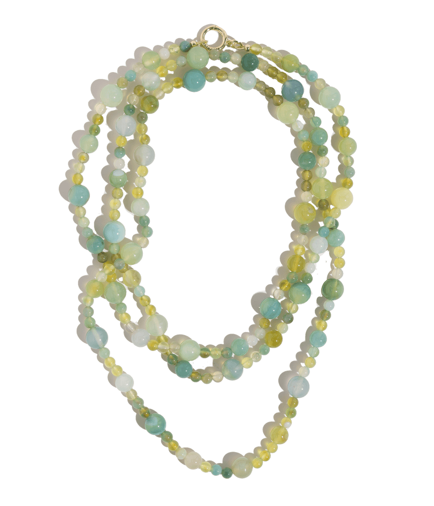 Celina Beaded Strand Necklace in Green