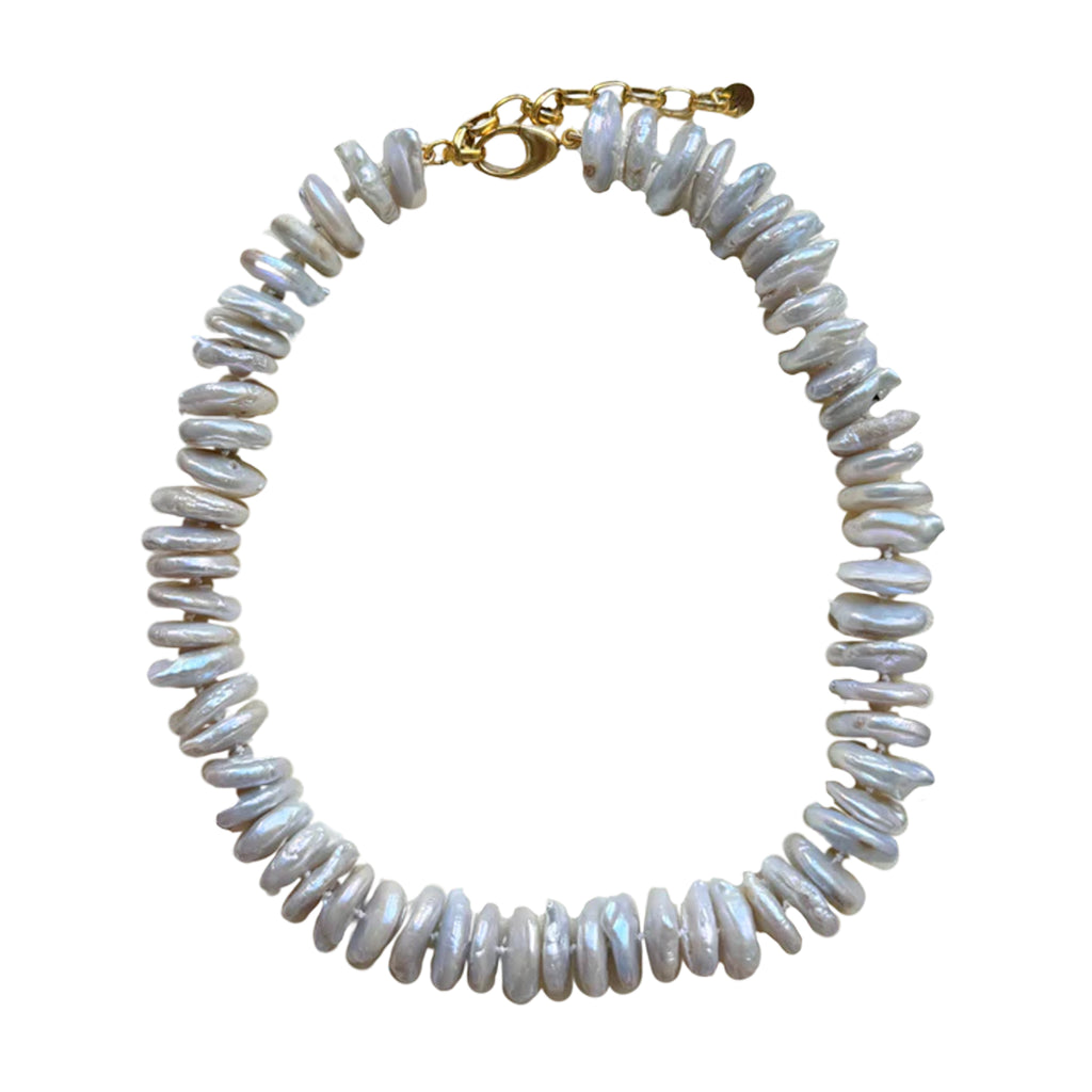 Disc Pearl Necklace