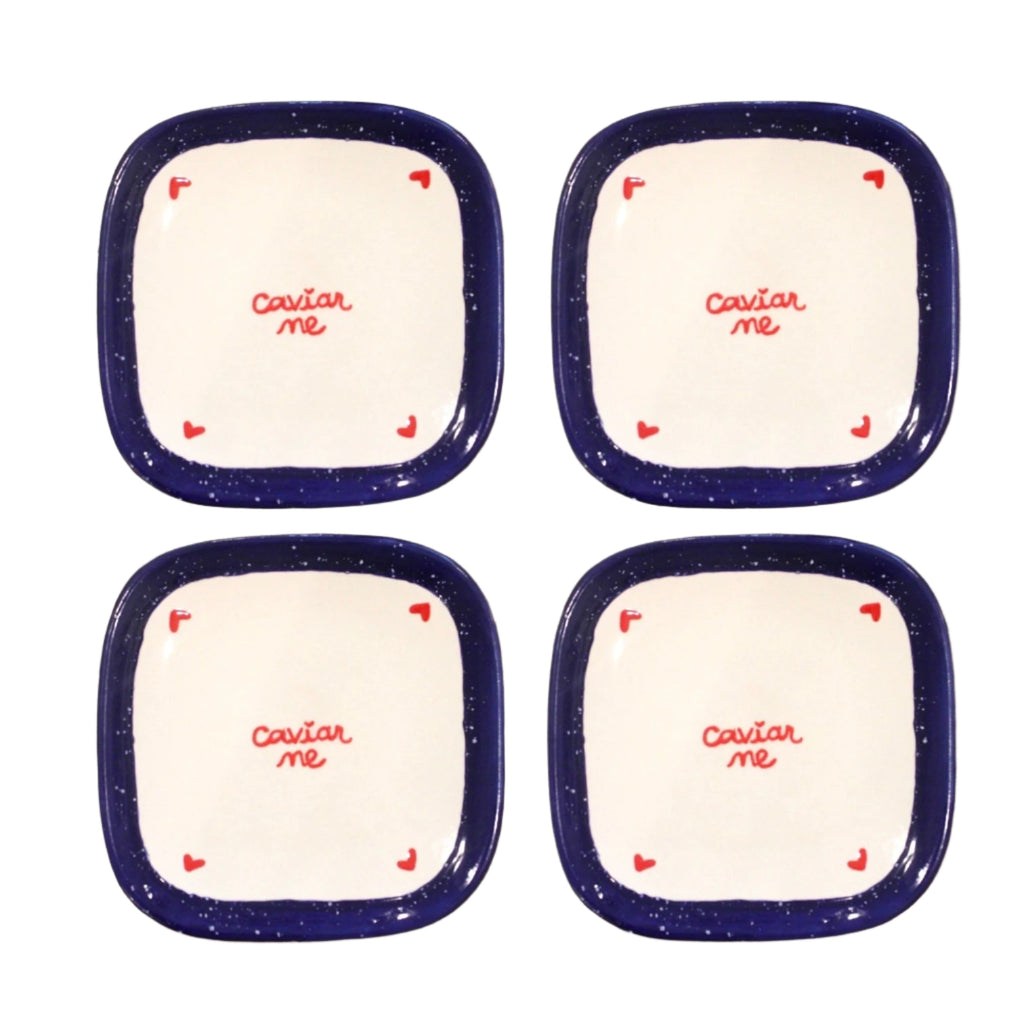 Tiny “Caviar Me” Plates, Set of 4