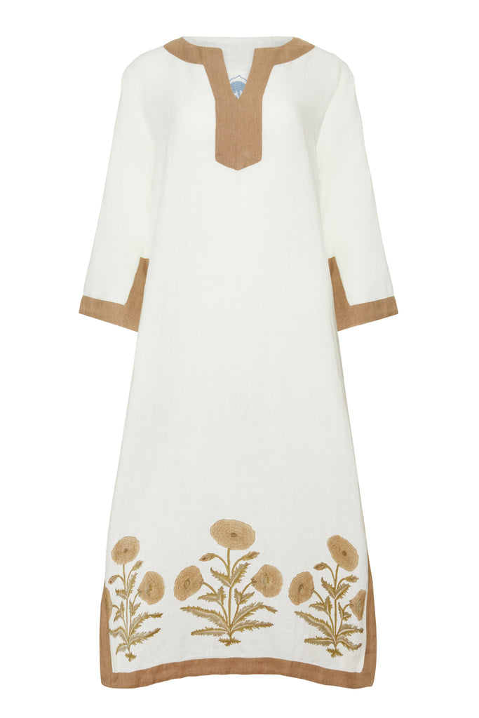 Hampton Kaftan Khaki Flower