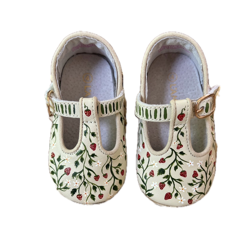 Strawberry Hand-Painted Baby Shoes