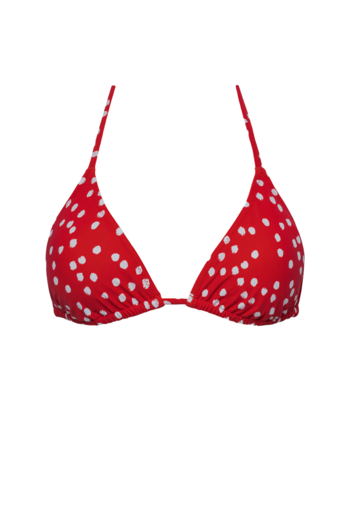 The Izzy Top in Red Ikat Dot