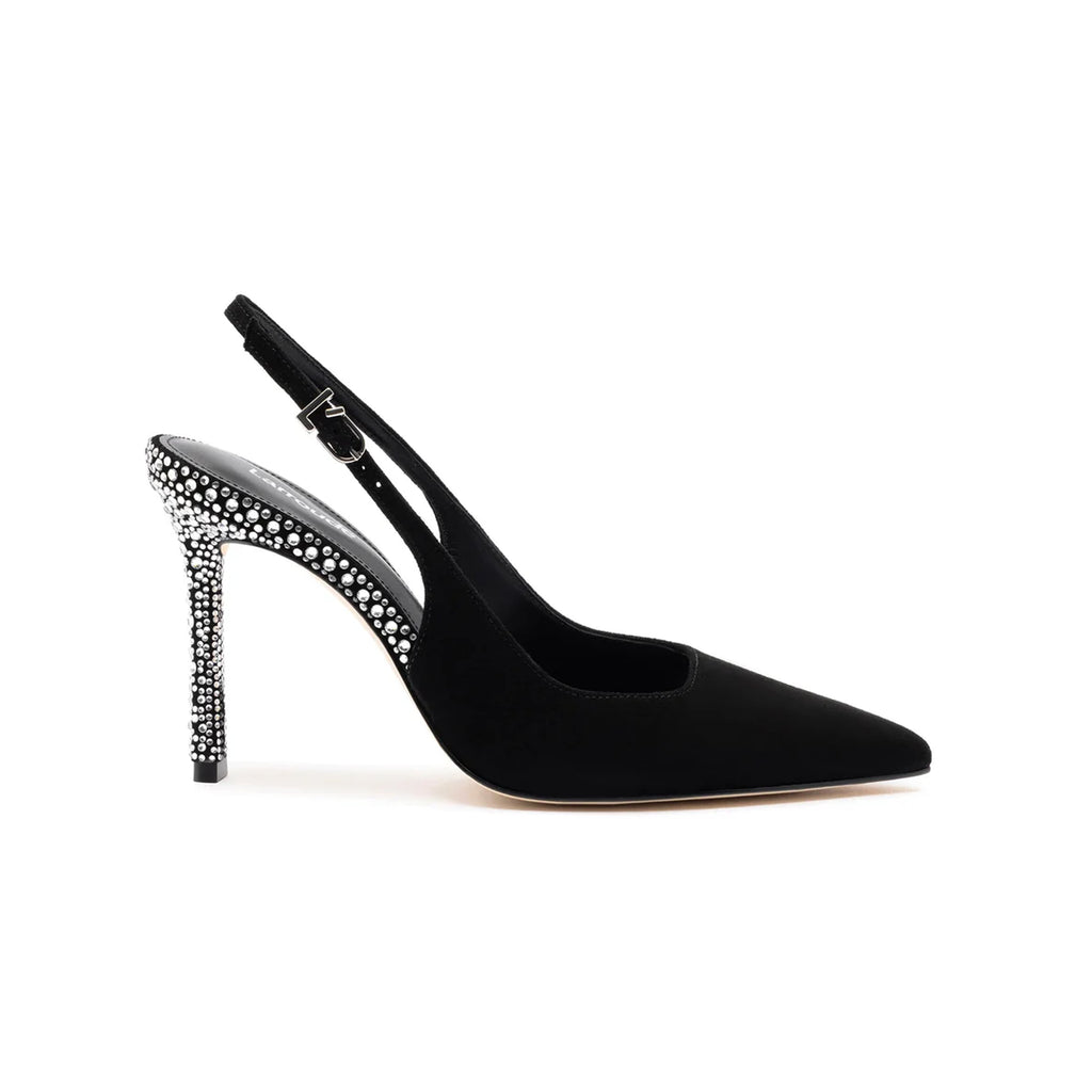 Kaitlan Crystal Pump In Black Suede