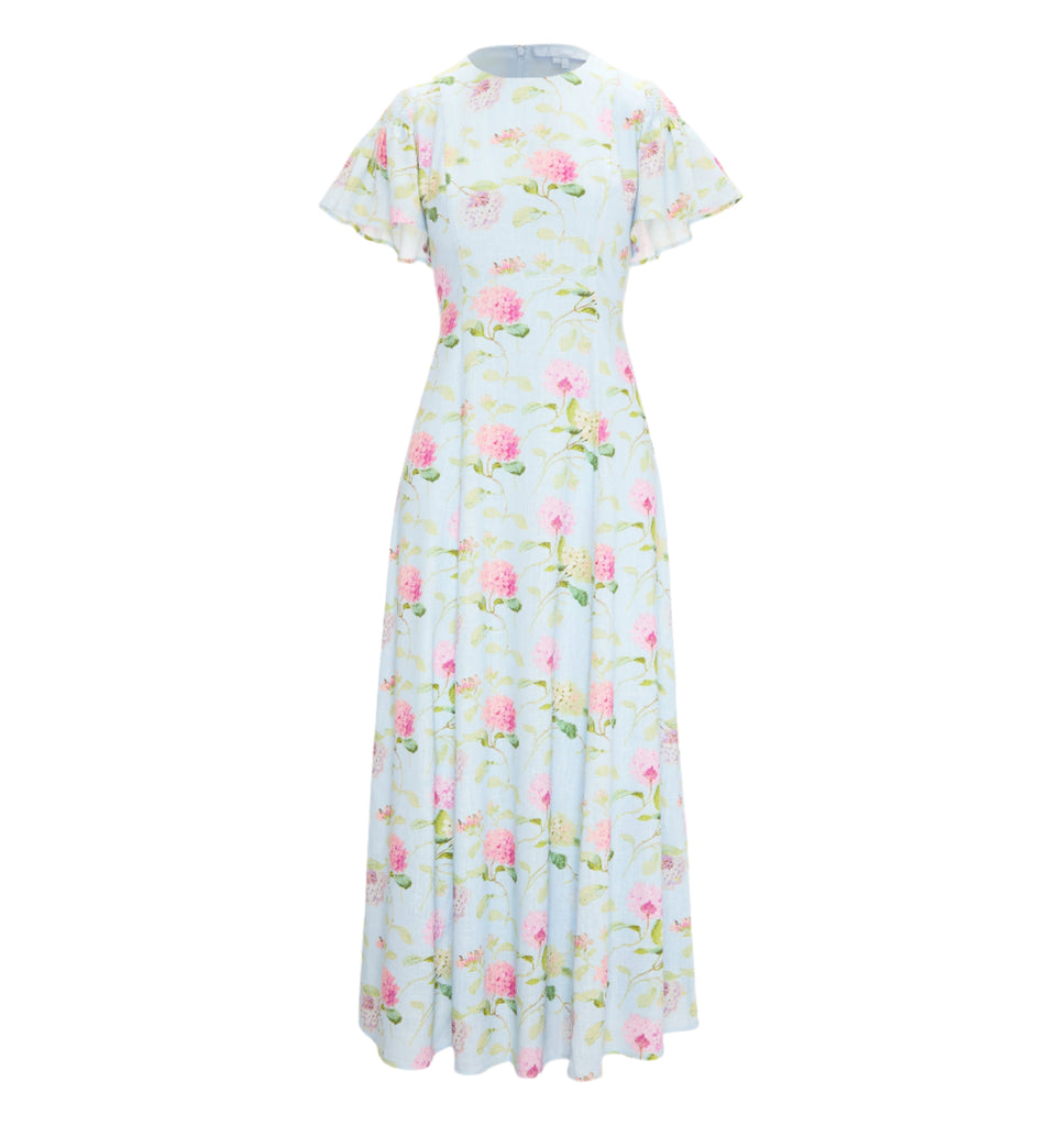 The Dominique Dress in Hydrangea Chintz