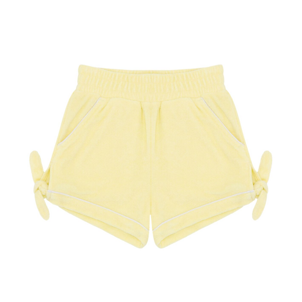 Girls Banana French Terry Tie Knot Shorts