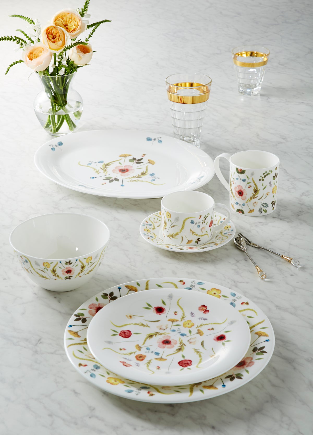 Scandinavian Floral Cup and Saucer