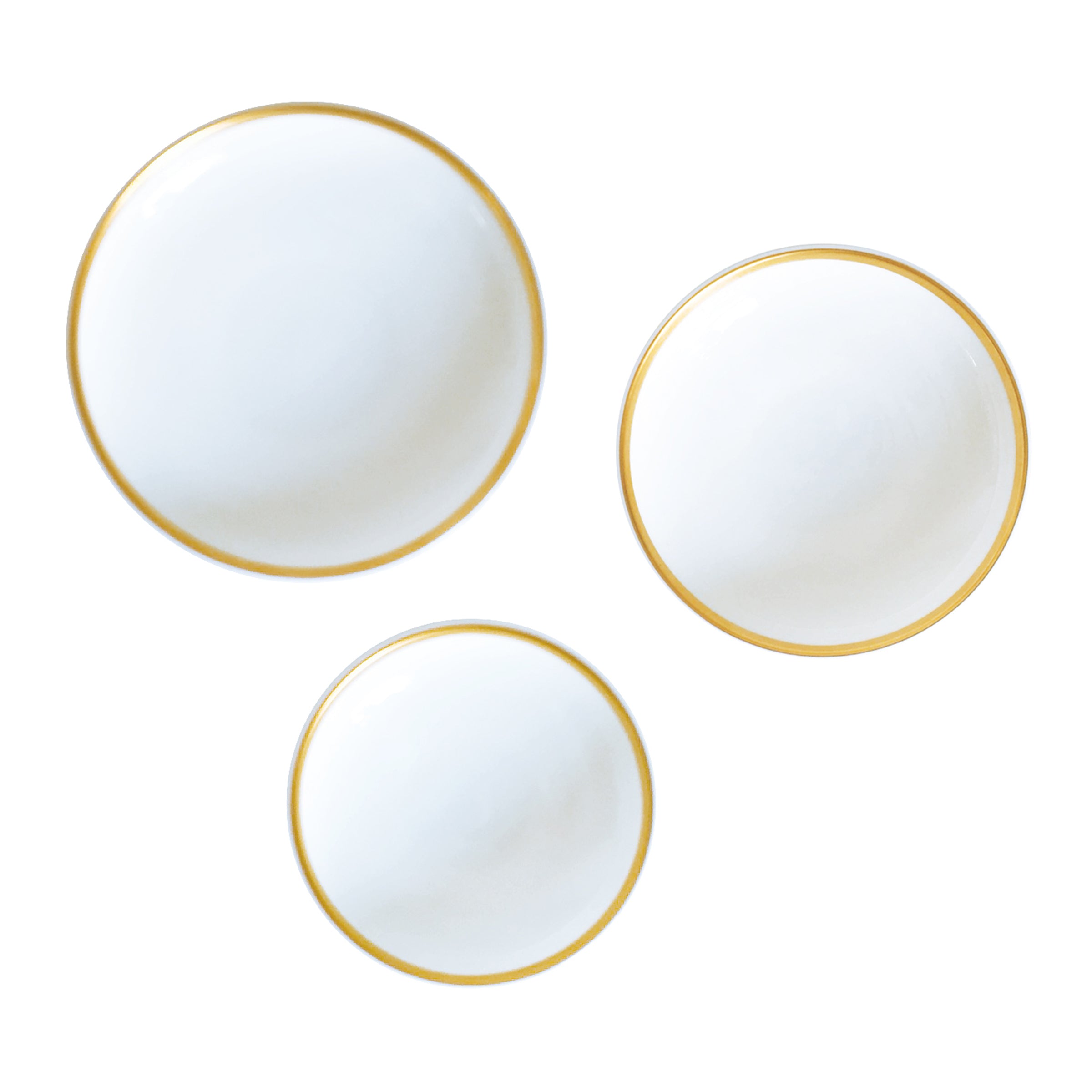 Golden Edge Set of 3, Canapé Dishes