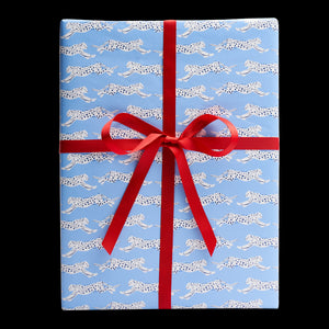 Leaping Leopards Wrapping Paper In Sky