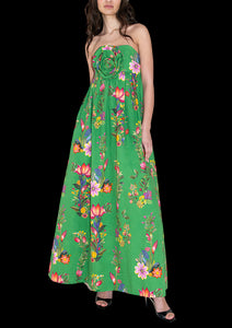 Anastasia Jacquard Maxi Gown in Sierra Jungle Green