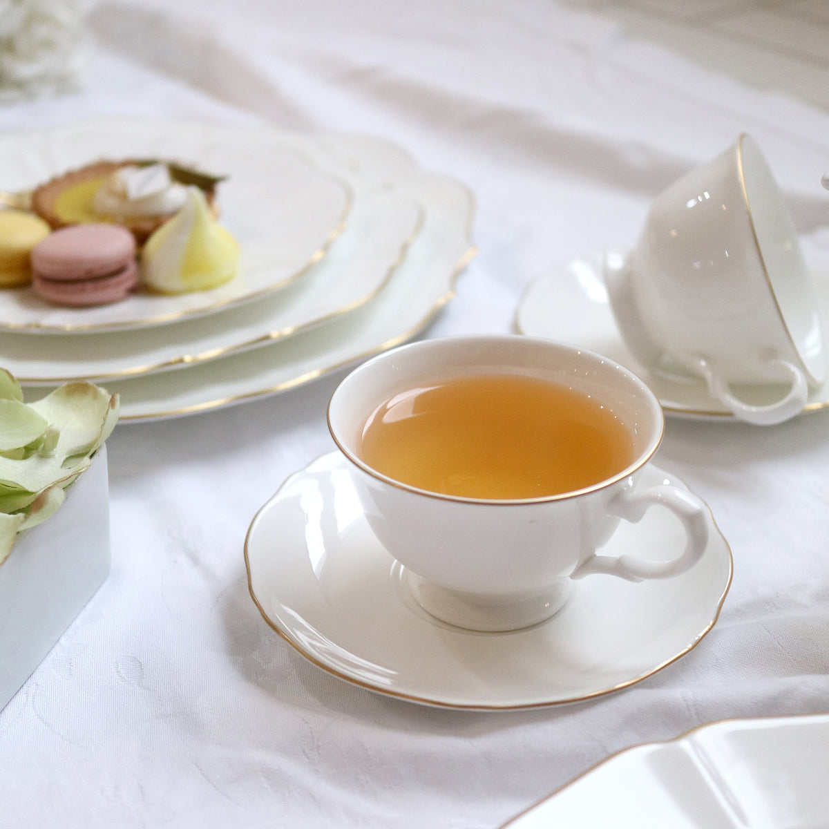 Amelie Brushed Gold Tea Cup & Saucer