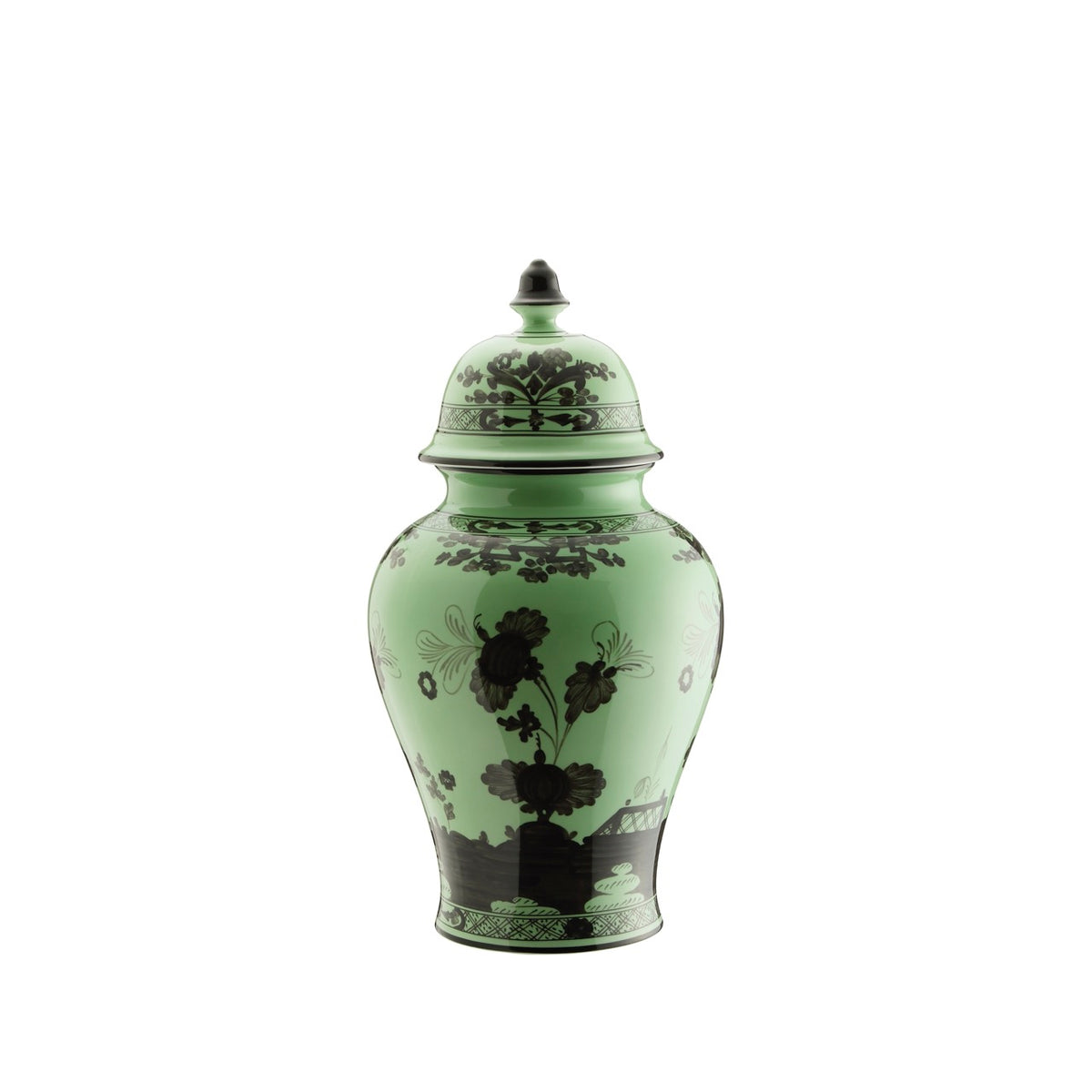 Oriente Italiano Potiche Vase With Cover in Malachite