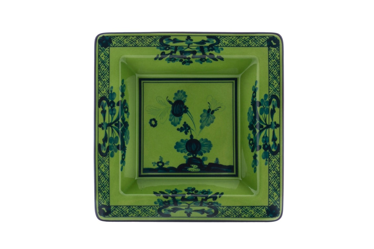 Oriente Italiano Large Squared Vide Poche in Malachite