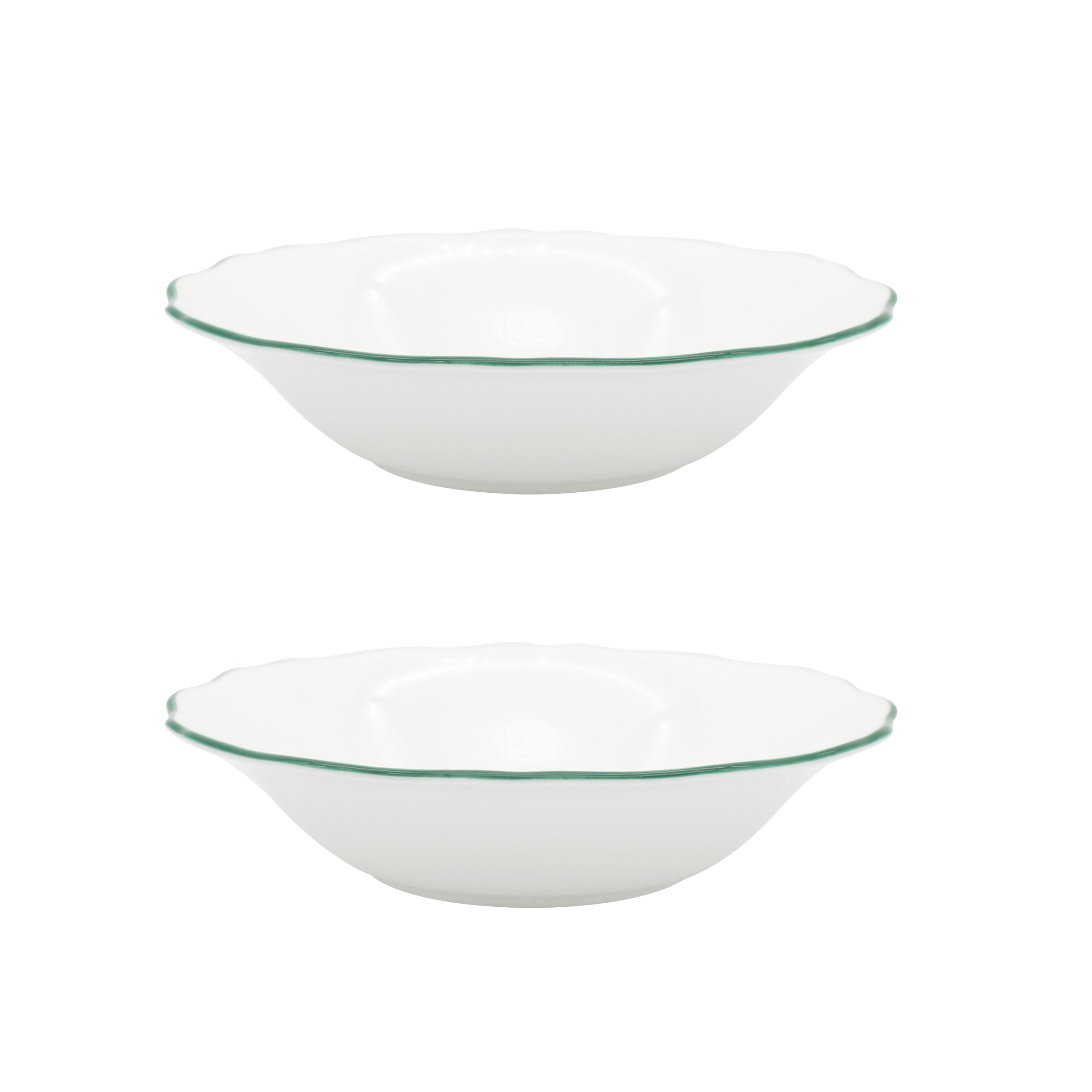 Amelie Forest Green Set of 2, 9" Soup / Pasta Bowl