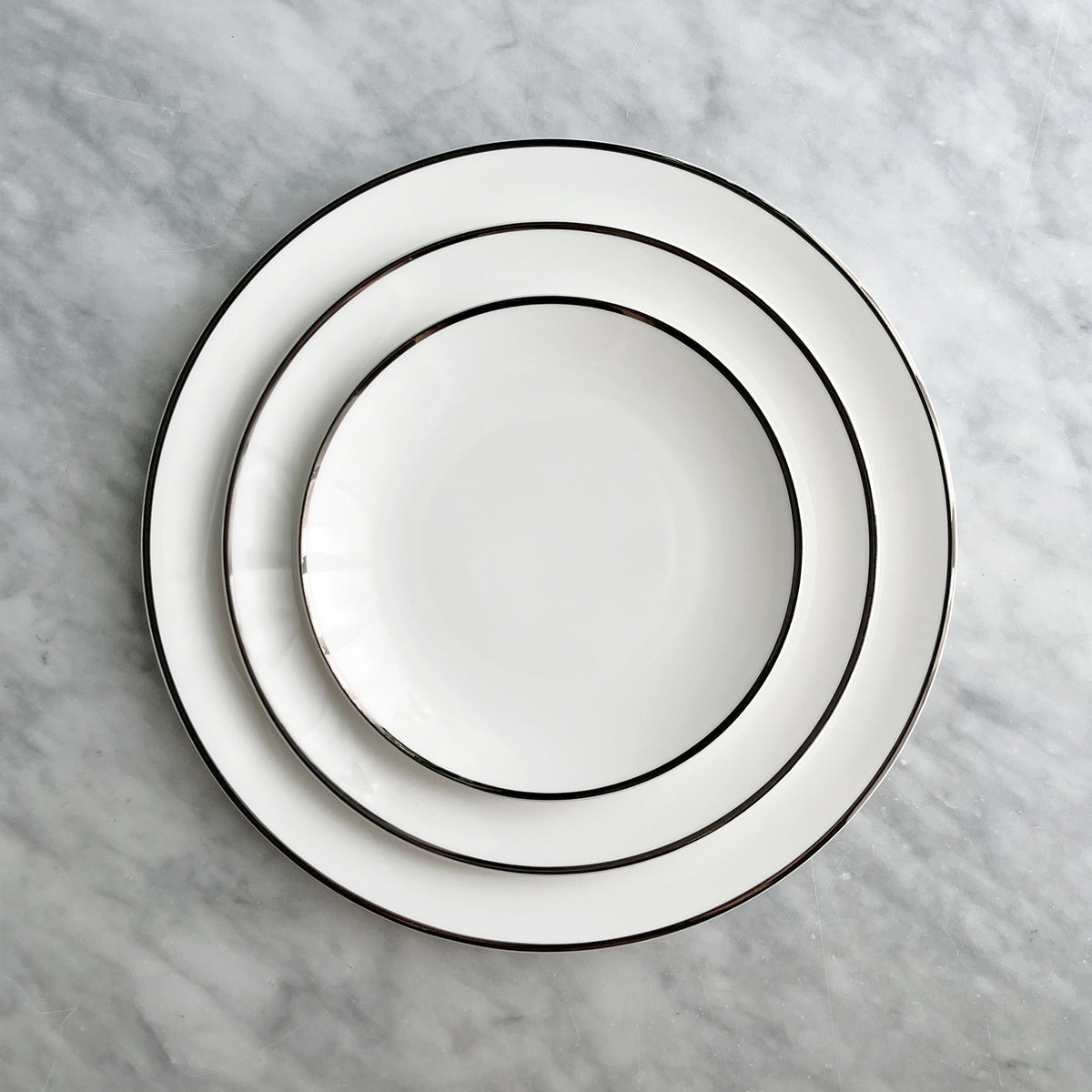 Alex Platinum Set of 2, 6-1/2" Bread/Canape Plates