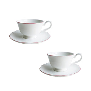 Amelie Roseate Set of 2, Espresso Cups & Saucers