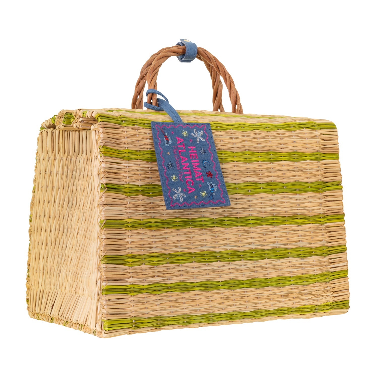 "The Grand Tour Collection" Beach Basket in Lime