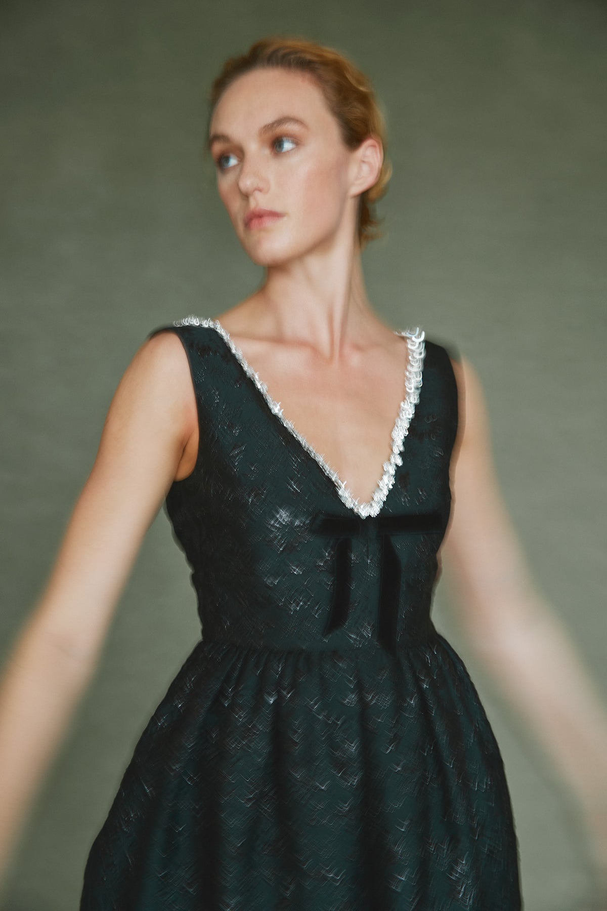 Rainey Dress in Black Floral Brocade