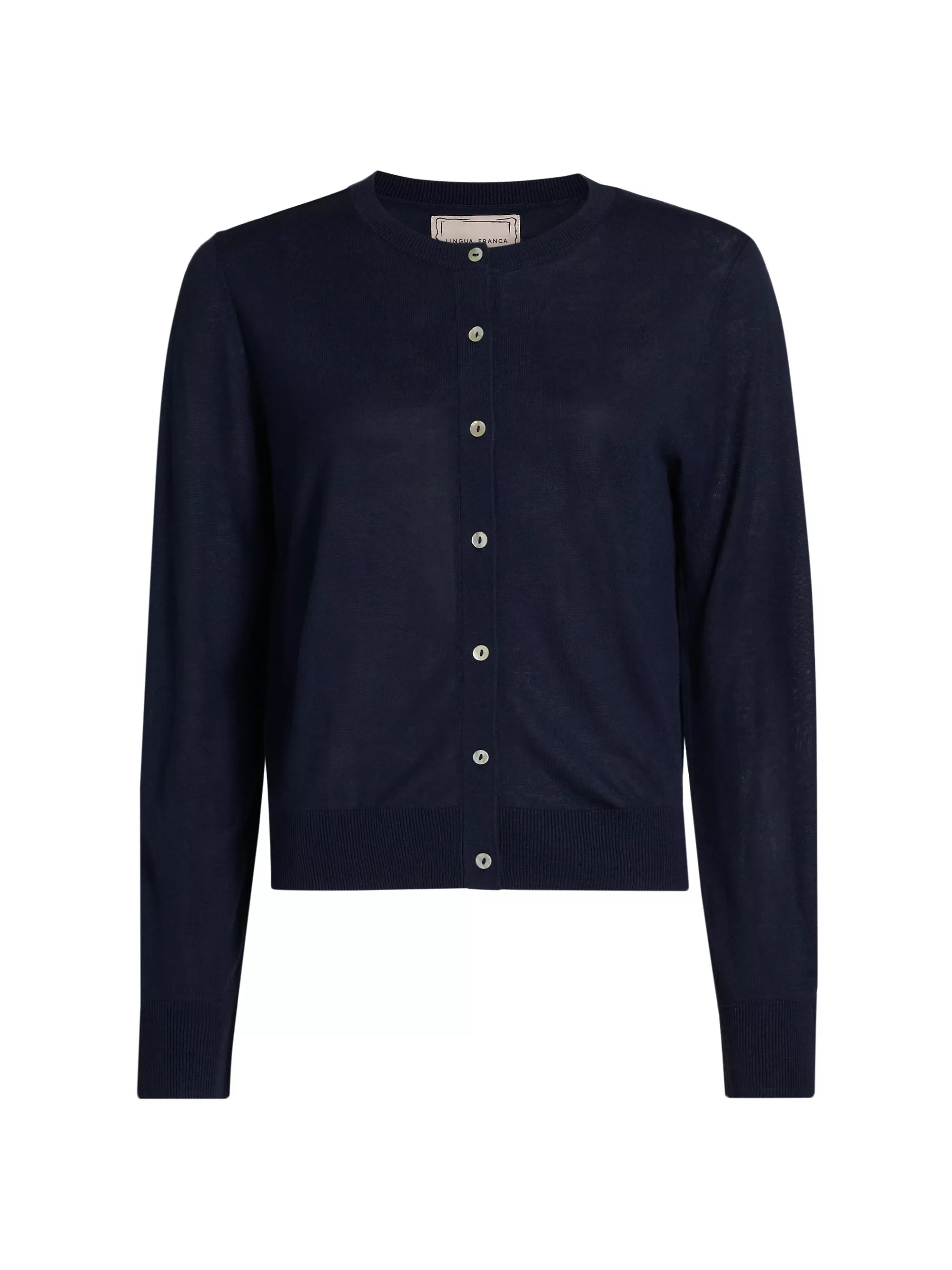 Silk Blend Cardigan in Navy
