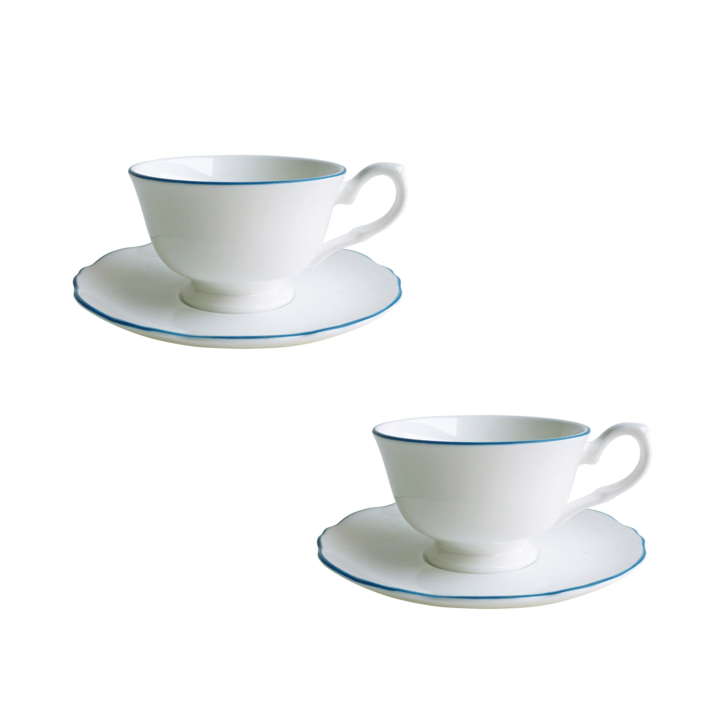 Amelie Royal Blue Set of 2, Espresso Cups & Saucers