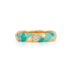 Aegean Ring in Enamel and Diamonds