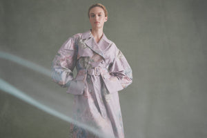 Riding Trench in Lilac Floral Taffeta