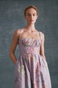 Coupe Dress in Lilac Floral Taffeta