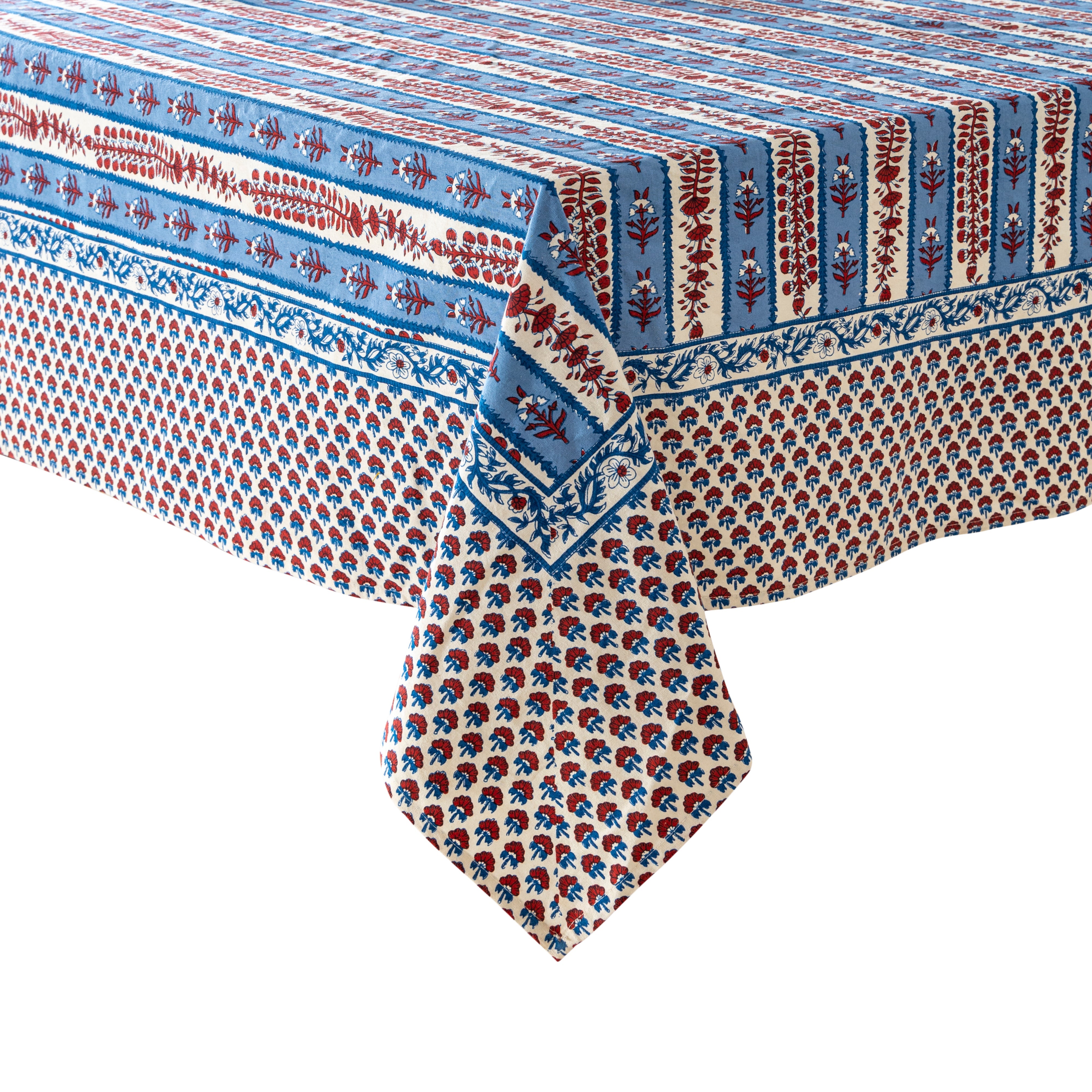 French Tablecloth Avignon Red & Blue