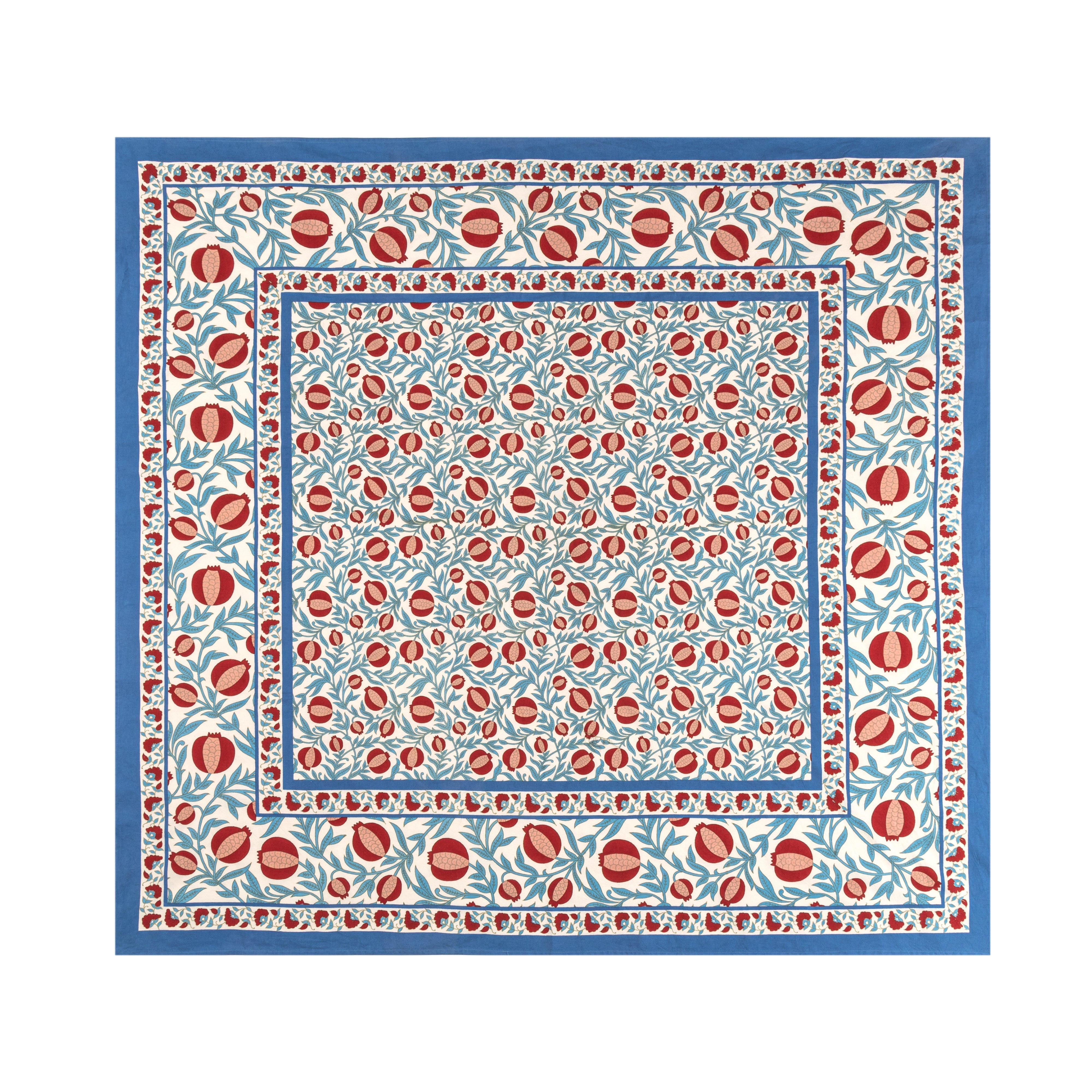 French Tablecloth Grenadine Red & Blue