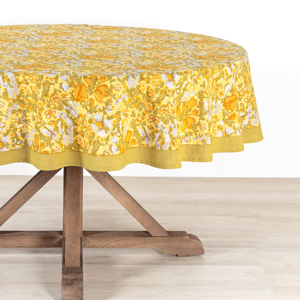 French Tablecloth Jardin Mustard & Grey