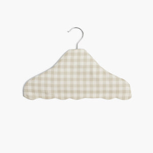 Backside of Children's Hanger in Beige Gingham 