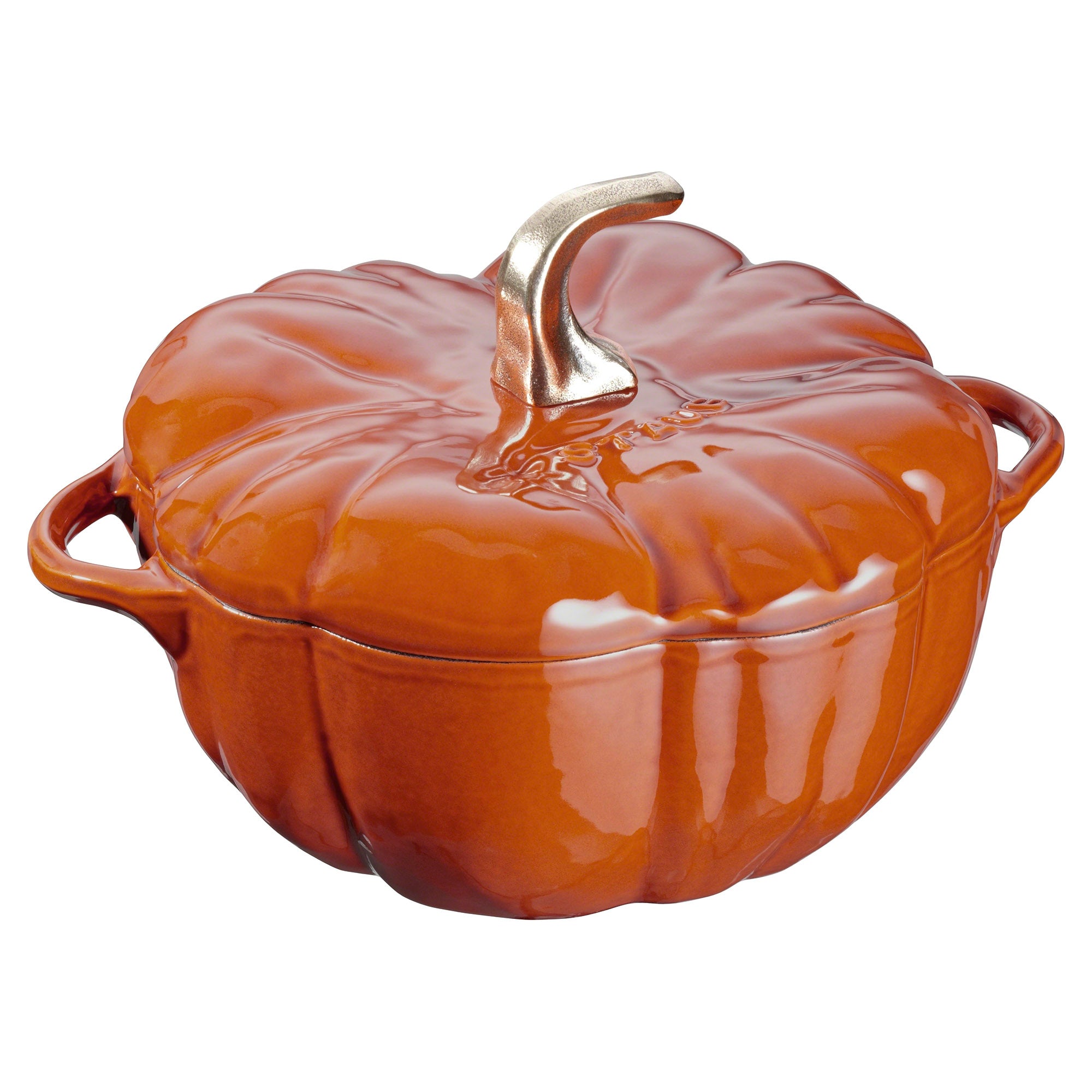 Cast Iron Pumpkin Cocotte, Dutch Oven, 3.5-quart, serves 3-4, Made in France, Burnt Orange