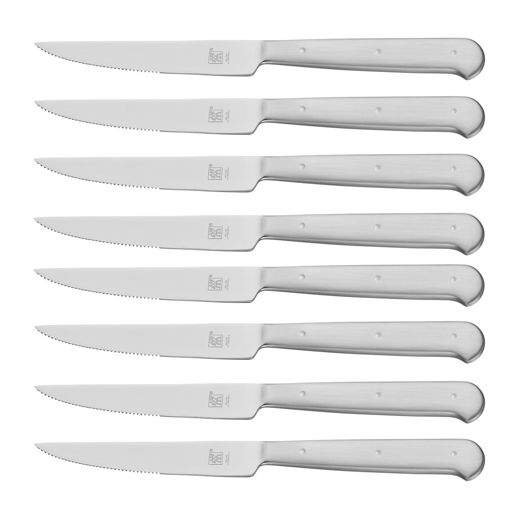 Porterhouse Razor-Sharp Steak Knife Set of 8 with Black Presentation Case, Gift Set