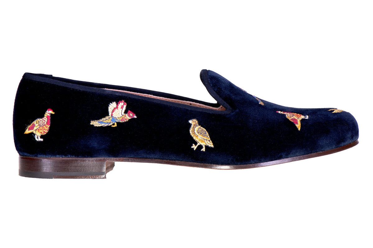 Our Marsh Navy Slipper item on a white background.