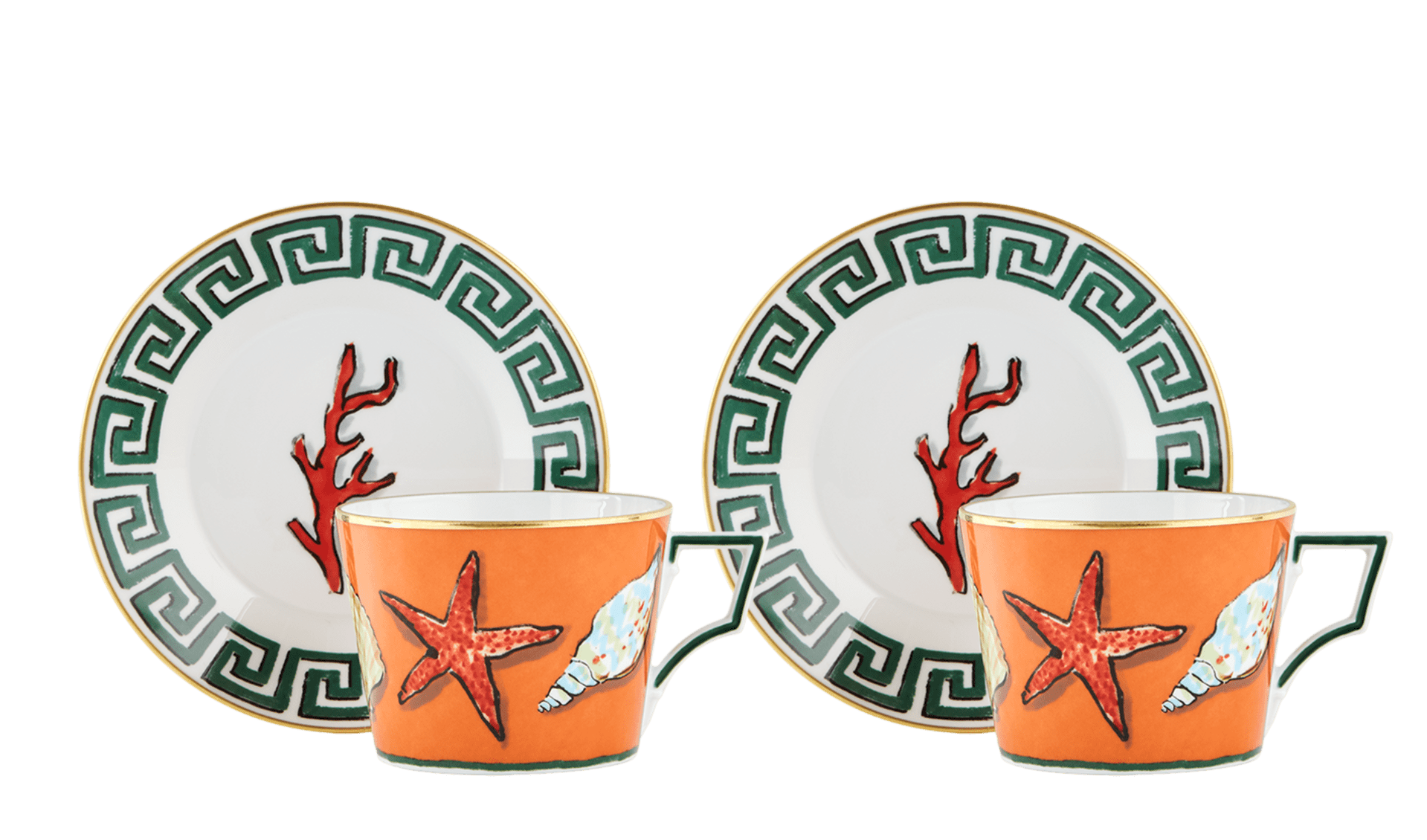 Il Viaggio Di Nettuno Tea Cups and Saucers, Set of 2