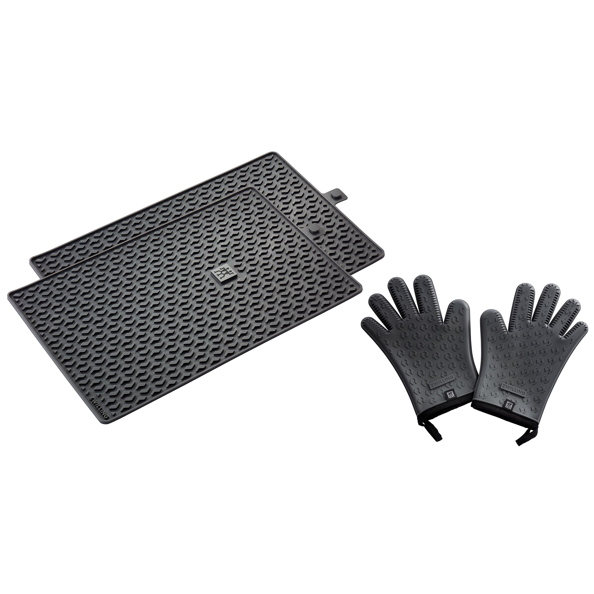 BBQ+ 3-pc Silicone Grill Mat & Gloves Set