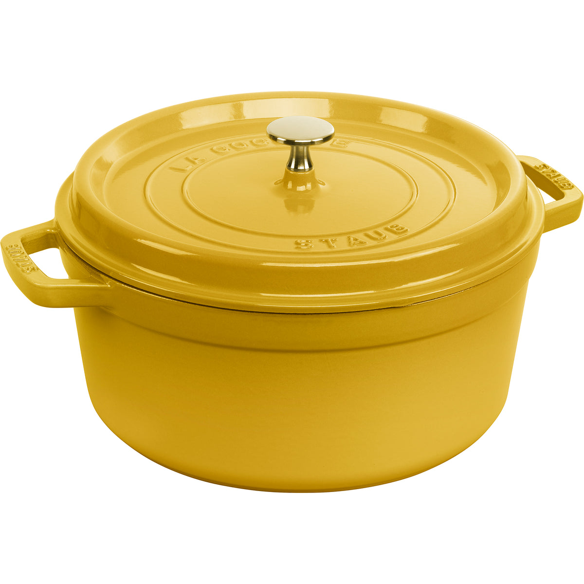 Cast Iron Round Cocotte, Dutch Oven, 5.5-quart, serves 5-6, Made in France, Citron