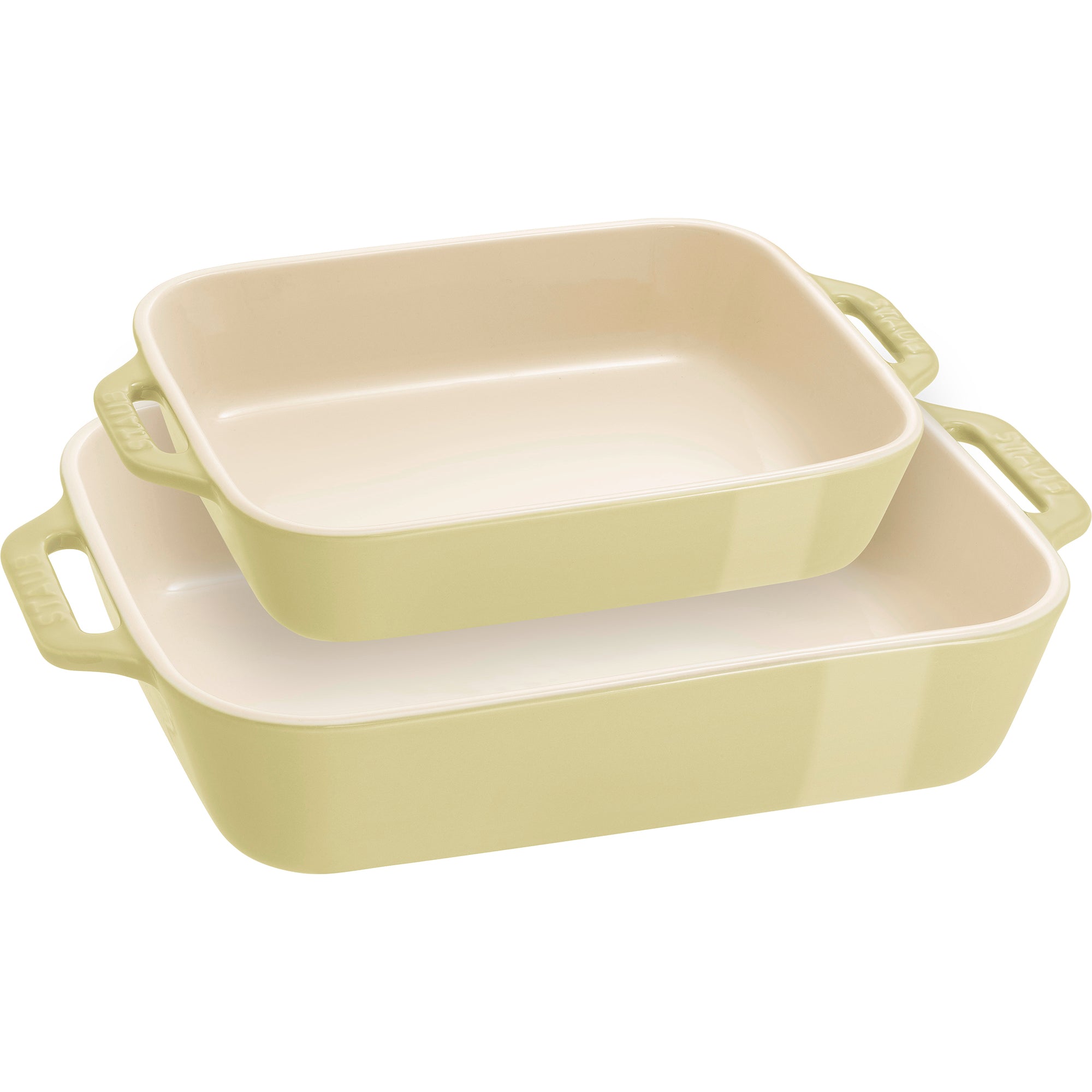 Ceramic 2-pc Rectangular Baking Dish Set in Macaron Pastel Green