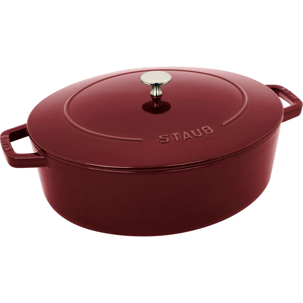 Cast Iron 6.25-qt Shallow Oval Dutch Oven in Grenadine