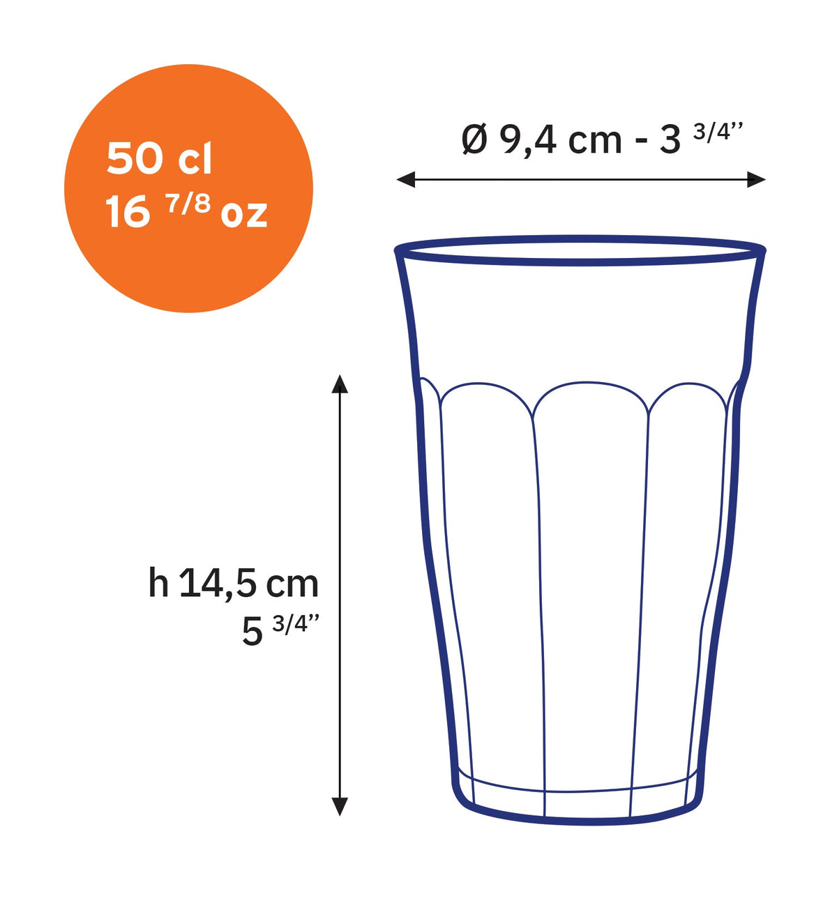 Le Picardie Clear Tumbler, Set of 4