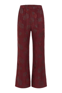 Gigi Maroon Floral Easy Pant