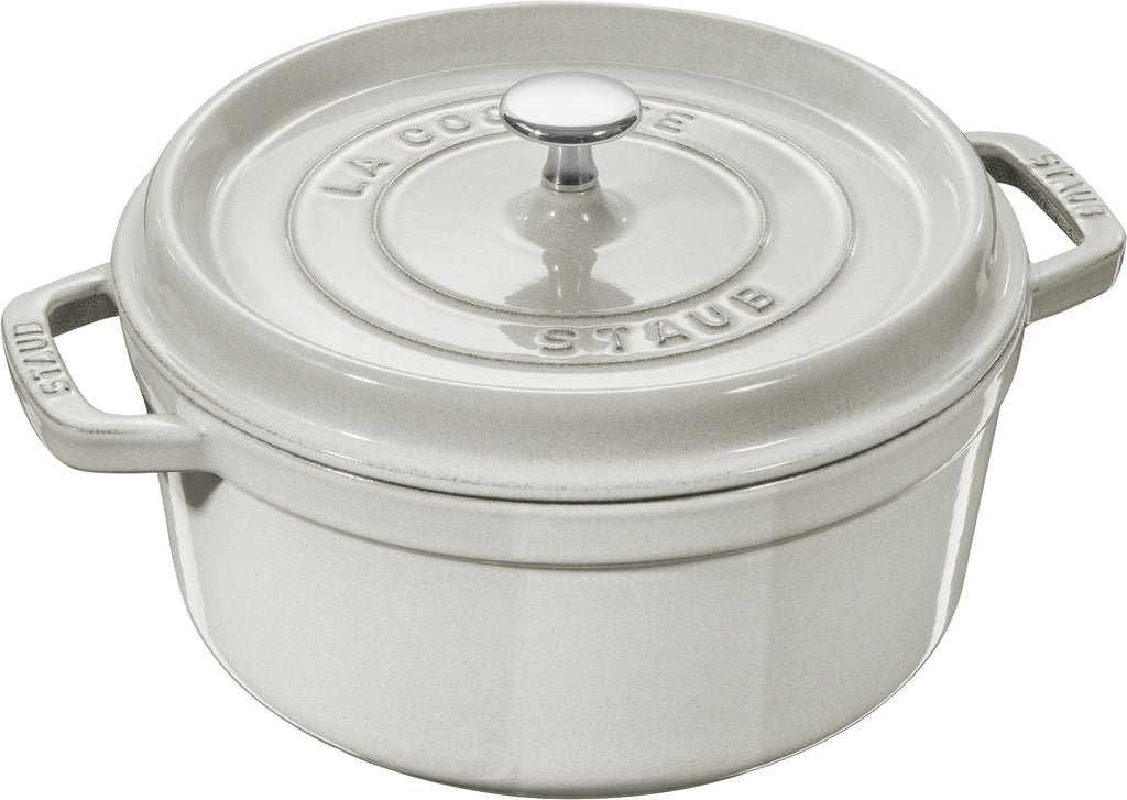 Cast Iron 5.5-qt Round Cocotte in White Truffle