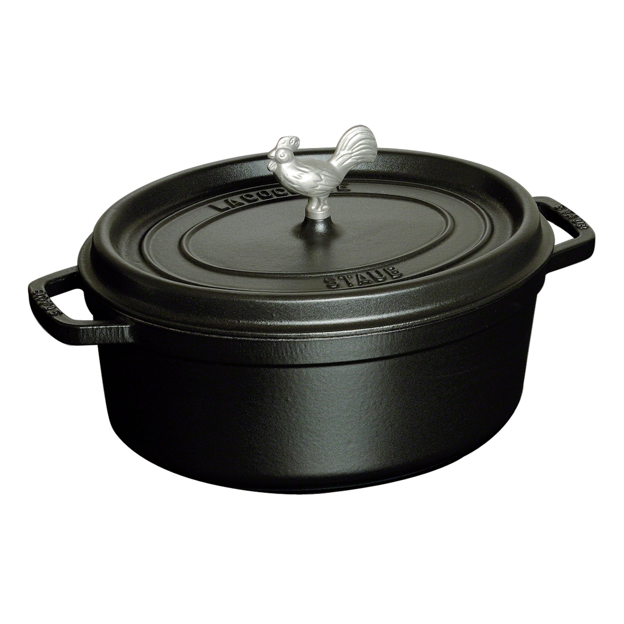 Cast Iron Coq au Vin Cocotte, Dutch Oven, 5.75-quart, serves 5-6, Made in France, Matte Black