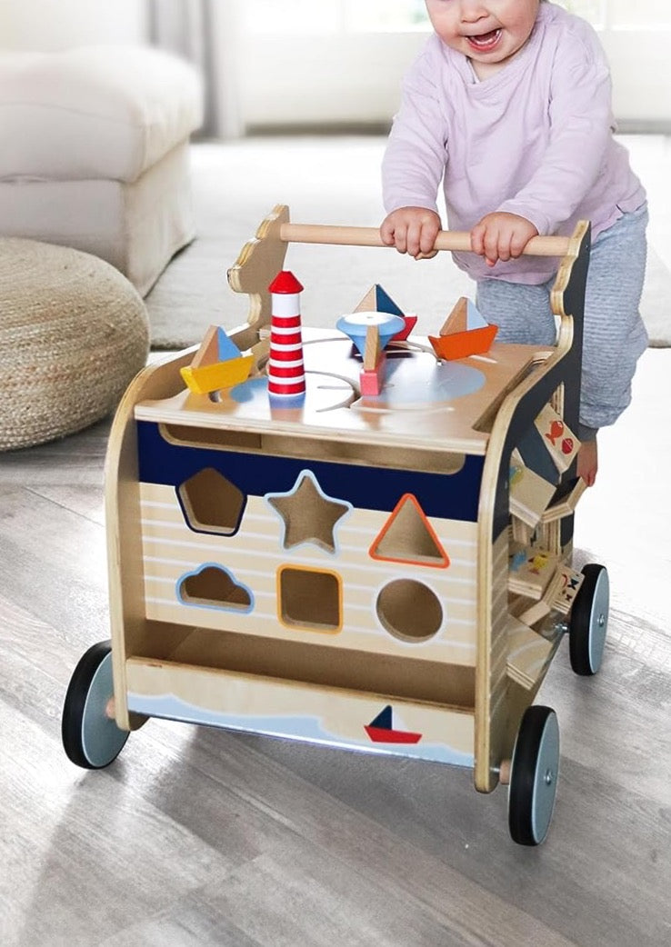 Navy Whale Theme 5-in-1 Baby Walker