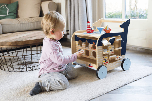 Navy Whale Theme 5-in-1 Baby Walker