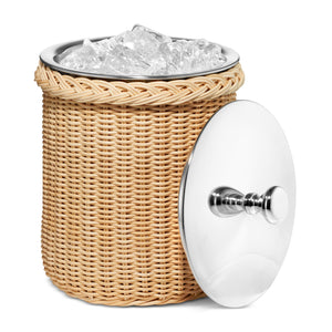 Freya Wicker Ice Bucket with Ice Tongs