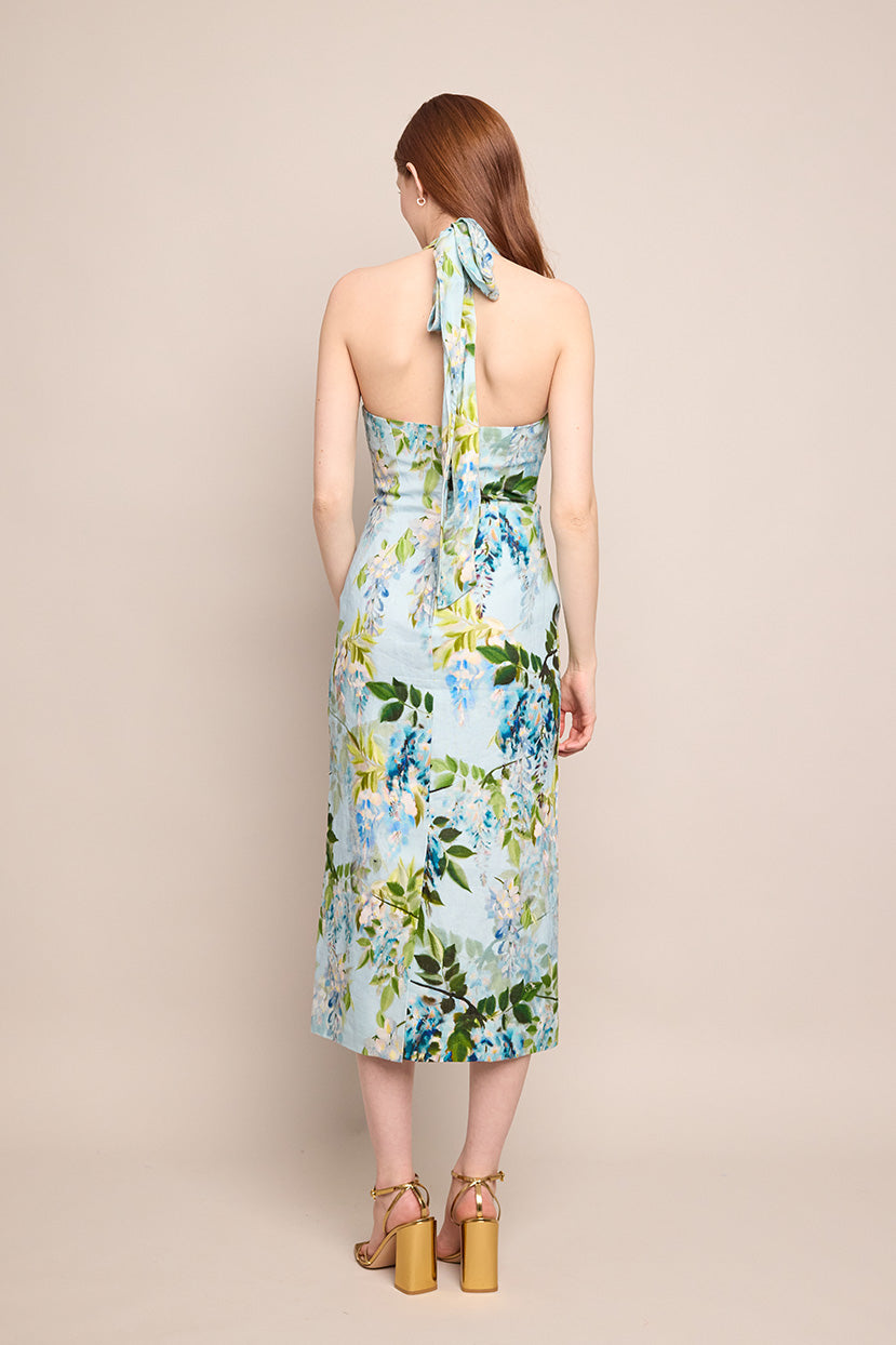 Perla Midi Dress in Wisteria Light Blue