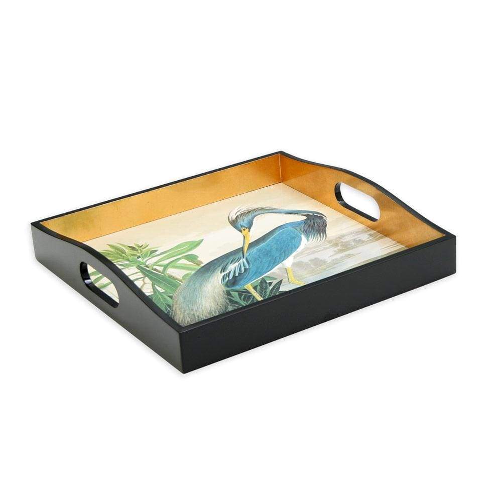 Audubon Birds Heron Lacquer Square Tray