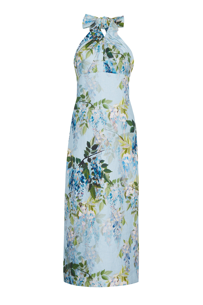 Perla Midi Dress in Wisteria Light Blue