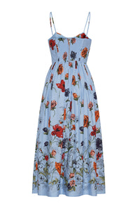 Alba Midi Dress in Botanica Blue